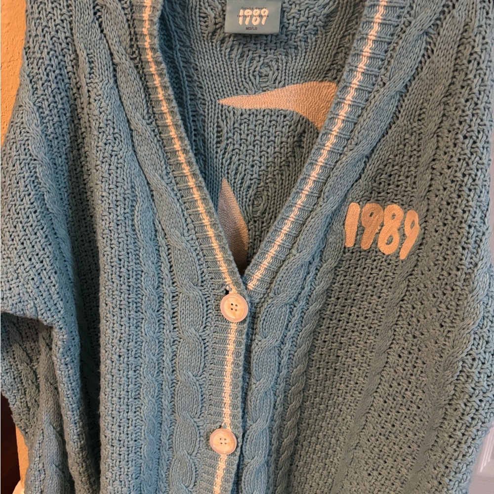 Taylor Swift 1989 Authentic Women's Blue Cable Knit Cardigan M/L